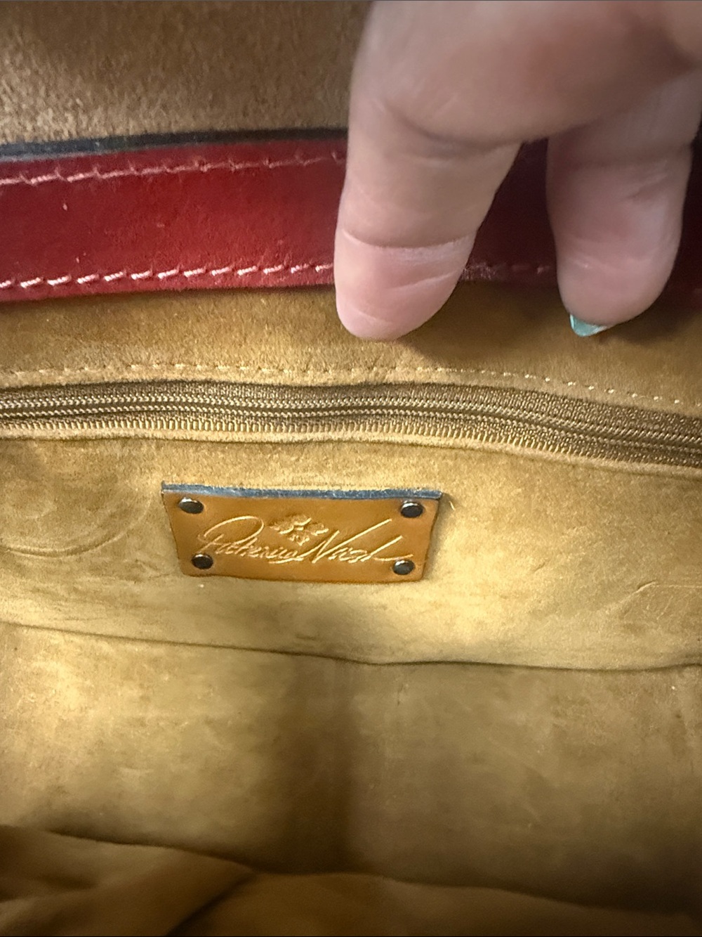 Red Leather Top-Handle Women’s Bag with Bamboo Handle - special edition - Picture 8 of 8
